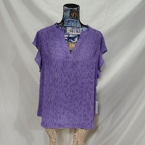 Liz Claiborne Violet Patterned Blouse
